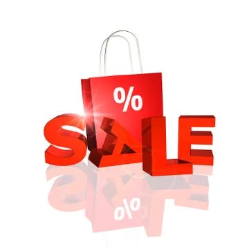Red shopping bag Illustrazione stock
