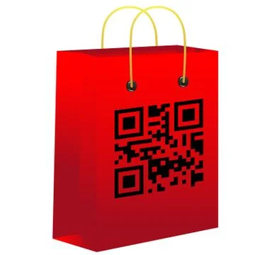 Red shopping bar with qr code Stockillustratie