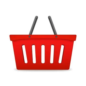 Red Shopping Basket Stock Illustration