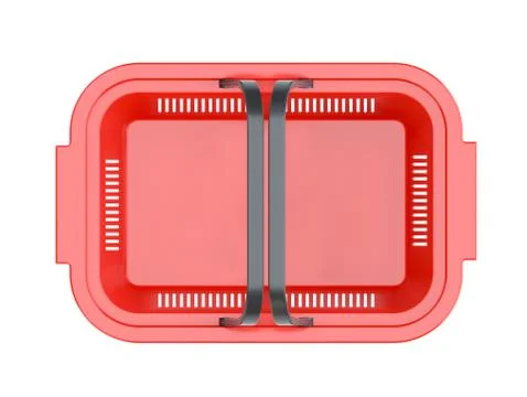 Red shopping basket Illustrazione stock