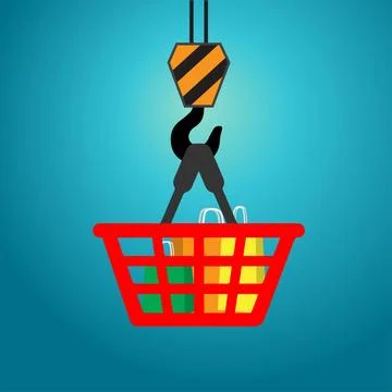 Red shopping basket Stock Illustration