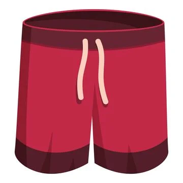 Red shorts with drawstring isolated on white background イラスト素材