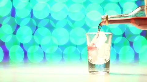 Red shot with ice as celebration concept Stock Footage 45898795