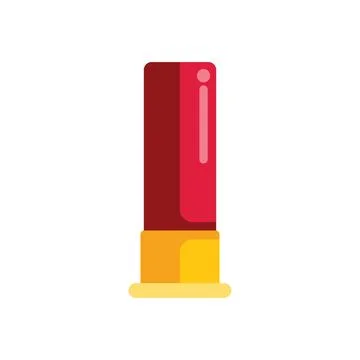 Red shotgun shell with gold base on white background 스톡 일러스트