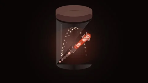 Red Shrimp Falling Through Hourglass Time Concept, Underwater Life Stock Footage 346660999