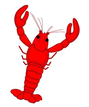 Red Shrimp vector cartoon design. Stock Illustration
