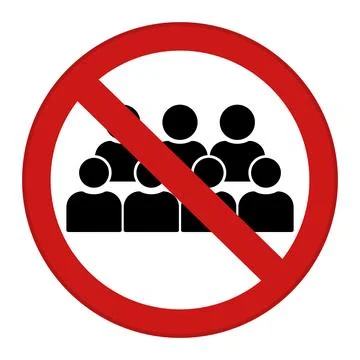 Red Sign Avoid Crowd. Vector Icon. Safety Measures, Infectious Disease Prev.. Stock Illustration