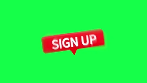 Red sign up button with green screen background Video stock 312109713