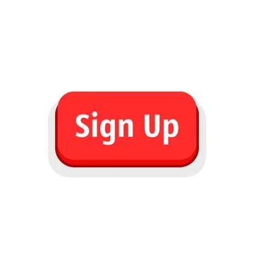 Red sign up button isolated on white Stock Illustration