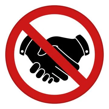Red Sign Do Not Shake Hands. Vector Icon. Safety Measures, Infectious Disea.. Stock Illustration
