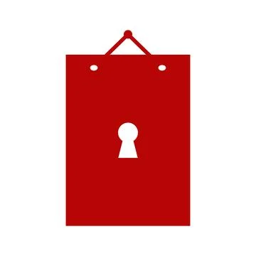 Red Sign With Keyhole Shape Illustrazione stock