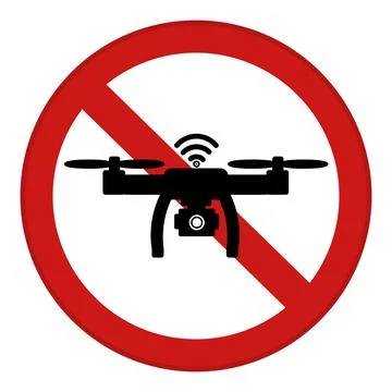 Red Sign No Drone Zone. Vector Icon. Prohibitory Road Sign. Drones Prohibited Illustrazione stock