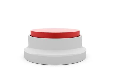 Red signal button rendered isolated on white Stock Illustration