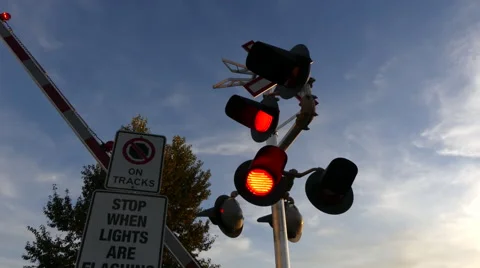 Red signal lights flashing Stock Footage 67726414