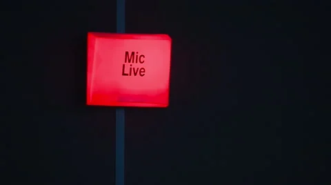 Red signal "Mic Live" in the studio. Stock Footage 52166571