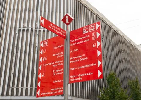 Red signpost Stock Photos