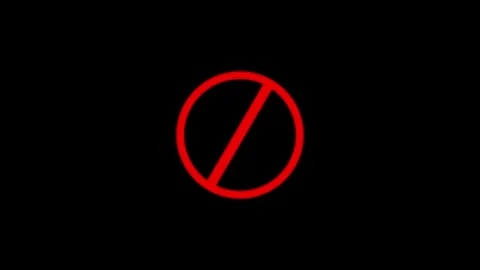 Red signs stop, ban, prohibited symbols animation. 動画素材 335813632