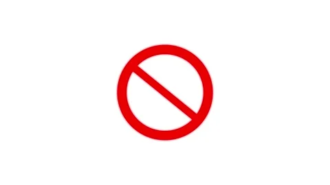 Red signs stop, ban, prohibited symbols animation Video stock 335813636