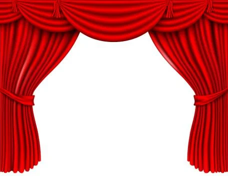 Red silk curtains Stock Illustration