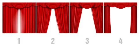 Red silk curtains Stock Illustration