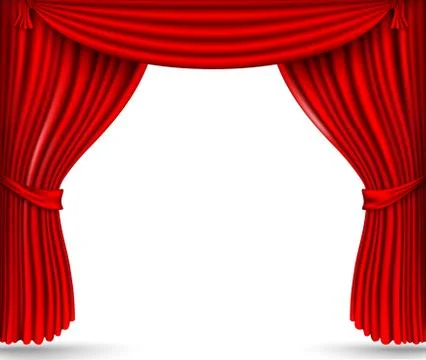 Red silk curtains Stock Illustration