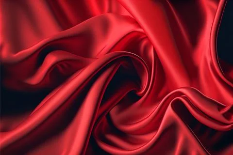Red silk draped fabric background Stock Illustration