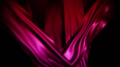 Red Silk Fabric Flying Wave Cloth Backdrop Animation Stock Footage