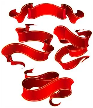 Red Silk Ribbon Stock Illustration