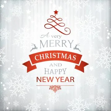 Red silver Christmas background typography Stock Illustration