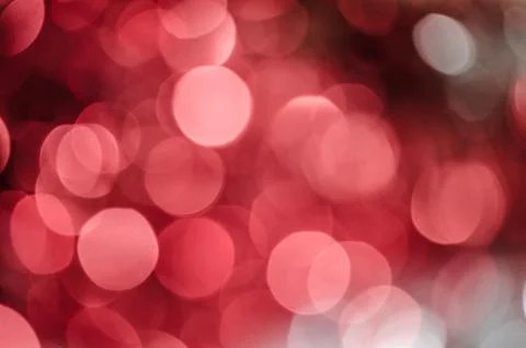 Red silver circle blur lights as christmas background. Stock Photos