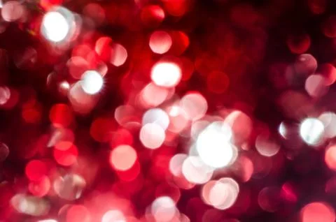 Red silver circle blur lights as christmas background. Stock Photos