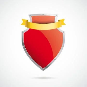 Red silver protection shield Stock Illustration