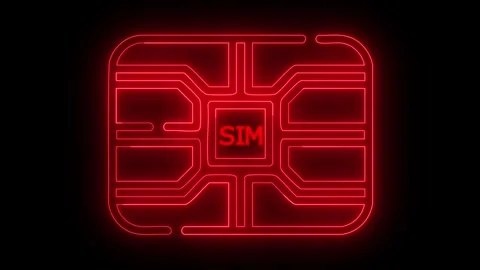 Red sim card neon light loop animation Stock Footage 321752047