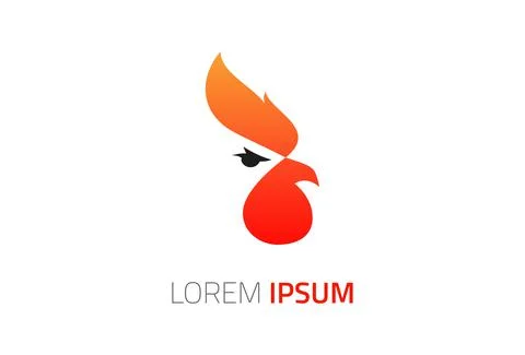 Red Simple Chicken Logo Design	 Stock Illustration