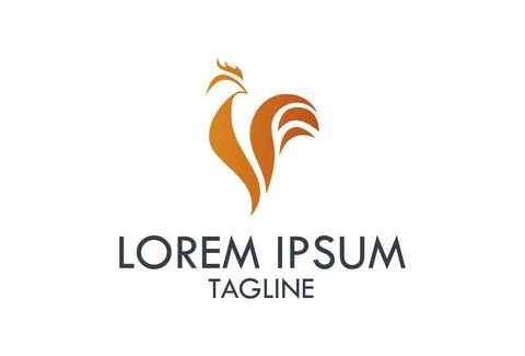 Red Simple Chicken Logo Design	 Stock-Illustration