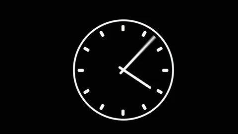 Red simple clock on black background. Hands move quickly on dial. Stock Footage 221863686
