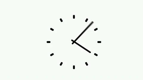 Red simple clock on black background. Hands move quickly on dial. Stock-Footage 221863689