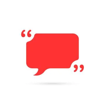 Red simple comment bubble like quote icon Stock Illustration