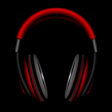 Red simple headphones Illustrazione stock