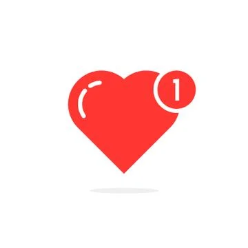 Red simple heart like notification Stock Illustration