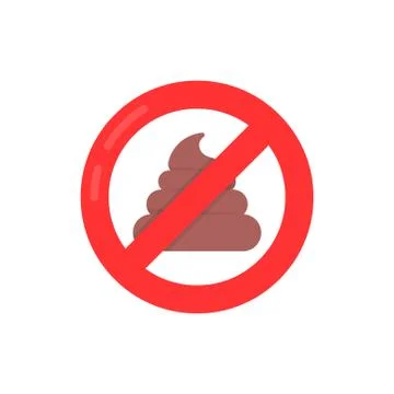 Red simple no shit sign isolated on white Stock Illustration
