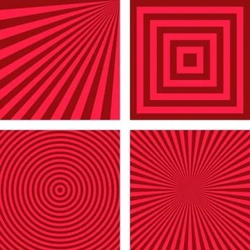 Red simple striped pattern set Stock Illustration