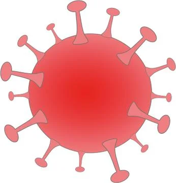 Red simple virus drawing icon as illustration for ncov, coronavirus, covid 19 Stock Illustration