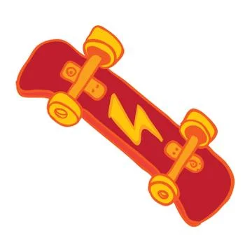 Red skateboard Stock Illustration