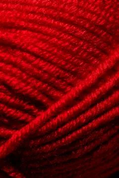 Red skein of thread for knitting. macro Stock Photos