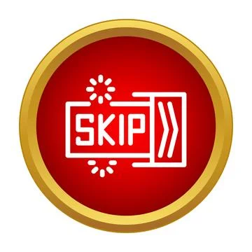 Red skip button icon for media players Stock Illustration