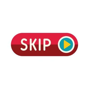 Red skip button with play symbol showing forwarding action Stock Illustration