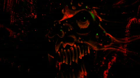 Red skull 2 grainy Stock Footage 646992