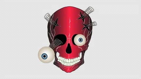 Red skull with eyes on a empty background. Stock Footage 151588465