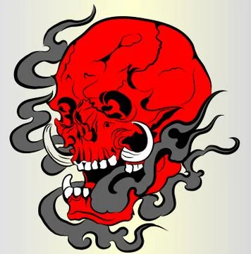 Red skull Stock Illustration